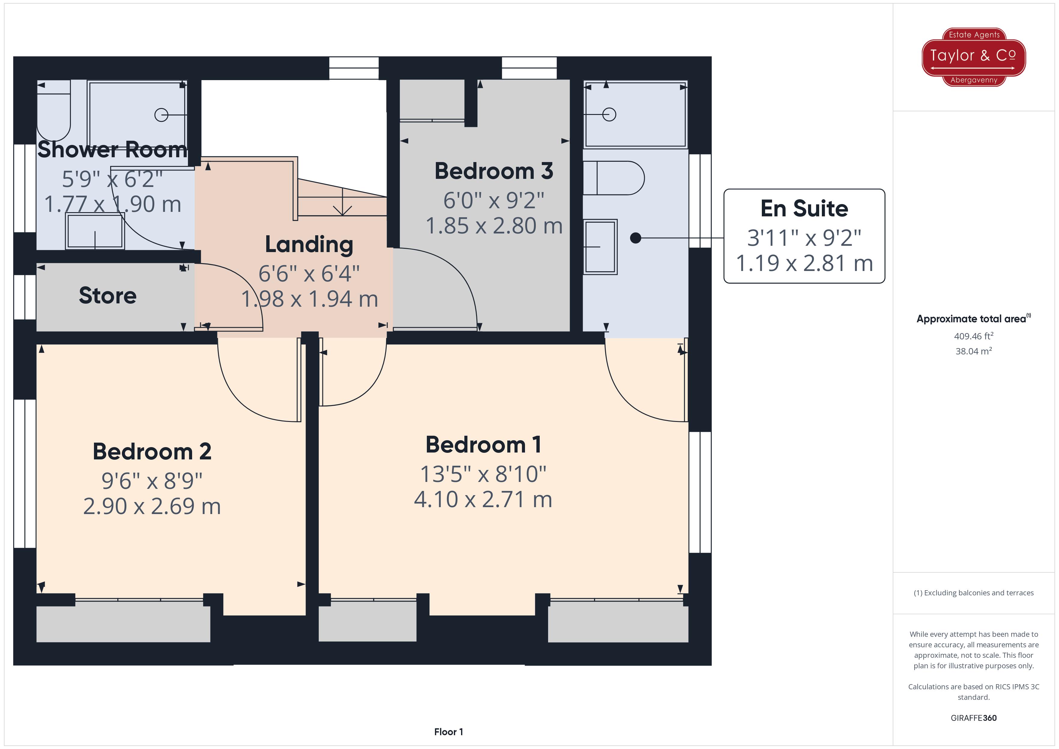 Floorplans For Park Avenue, Abergavenny