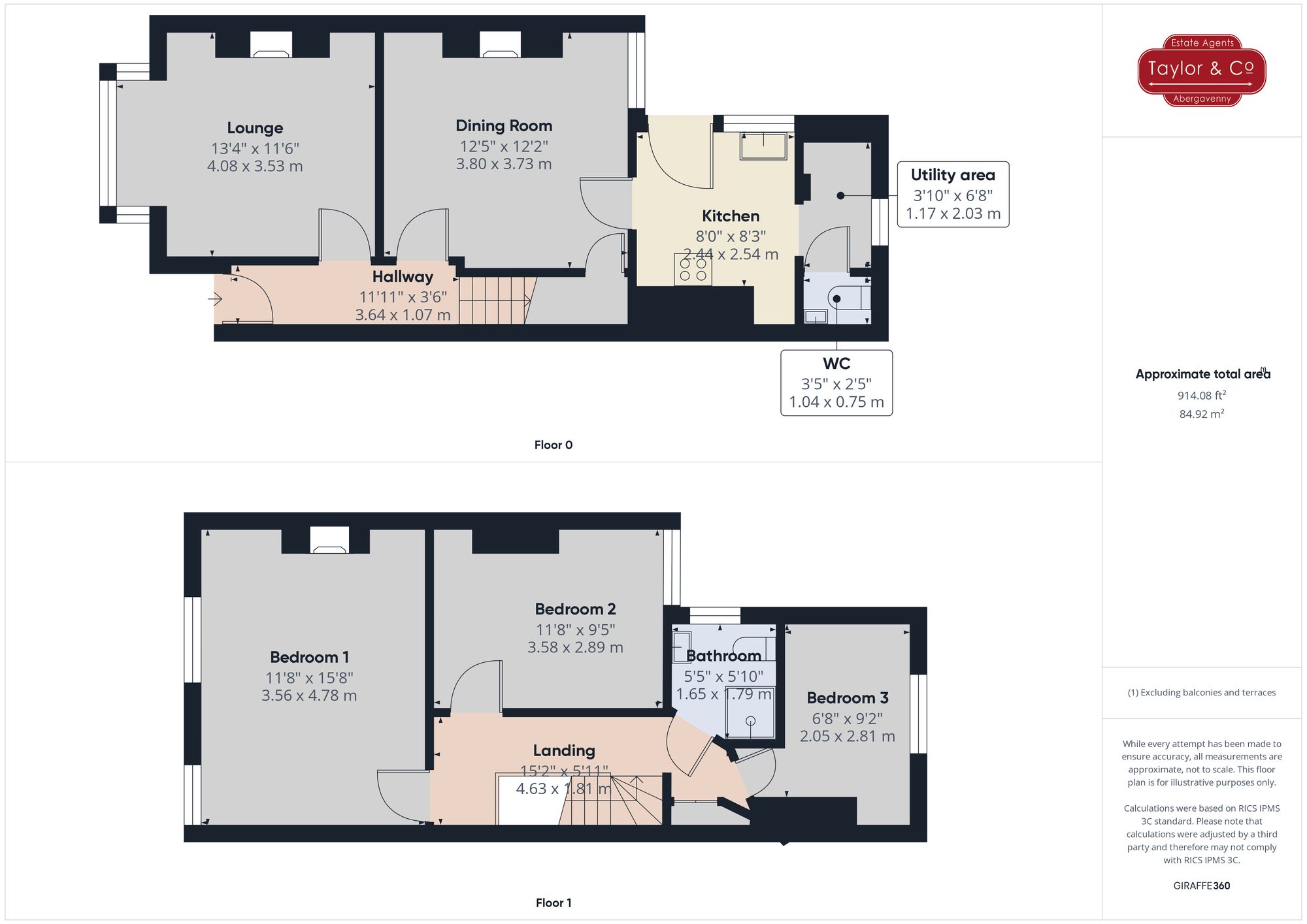 Floorplans For Richmond Road, Abergavenny, NP7