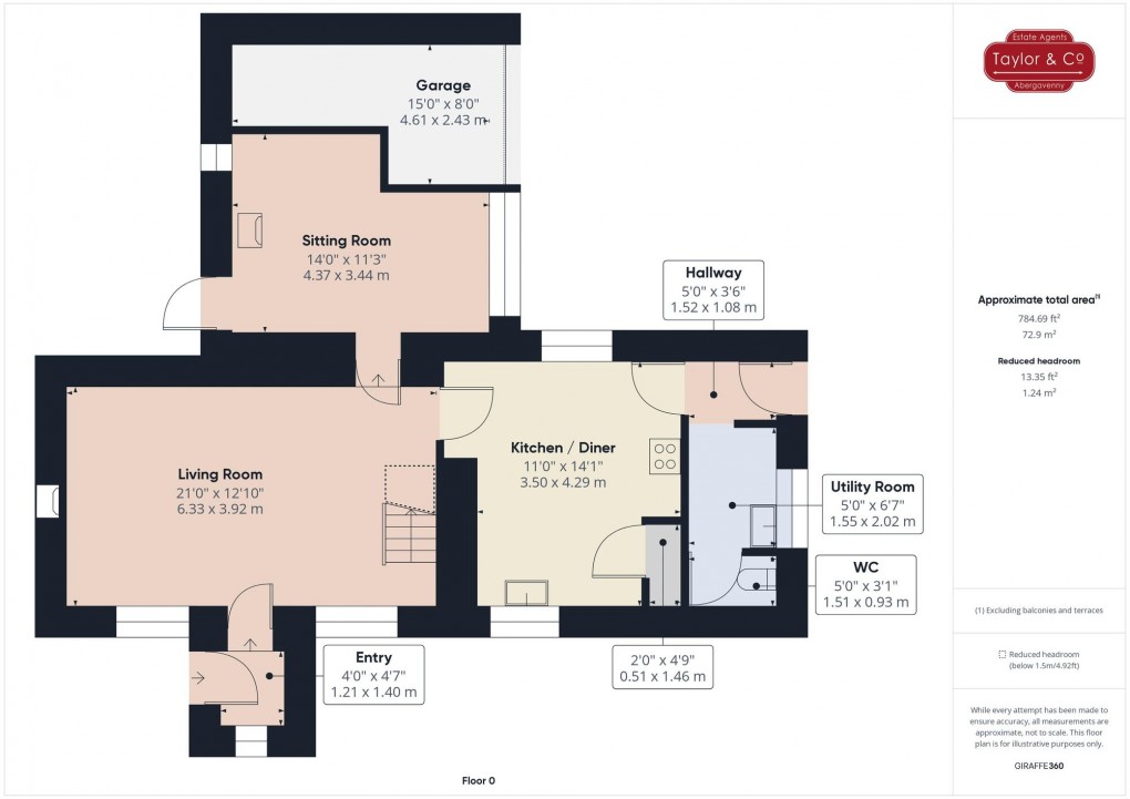 Floorplan for Dyffryn Crawnon, Llangynidr, NP8